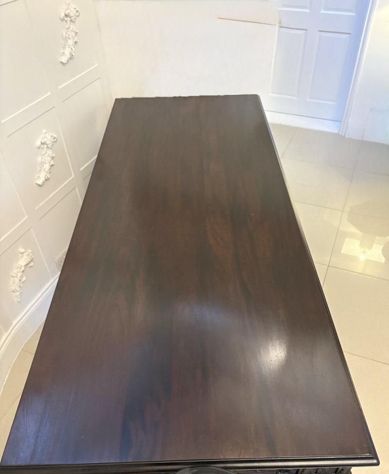 Large Antique Victorian Outstanding Quality Carved Mahogany Console Table in the Chinese Chippendale Manner - Image 5